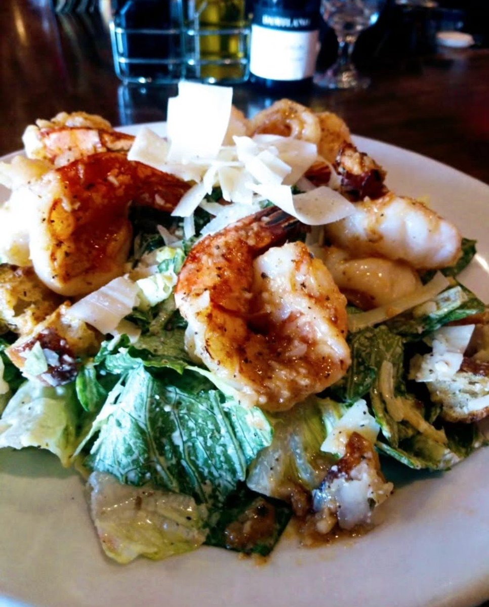 CEASAR SALAD WITH FRESH WILD CAUGHT GULF COAST  SHRIMP AND HOMEMADE DRESSING AT 
BASILICO'S PASTA E VINO.

PERFECT ON A SUMMER NIGHT!
