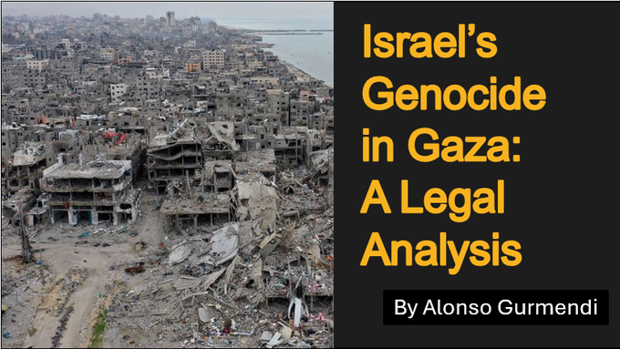 A global consensus has been reached among scholars, genocide and international law experts, human rights organizations, international mechanisms, and societies the world over: Israel is committing genocide against Palestinians in Gaza.

This excellent video essay by legal scholar