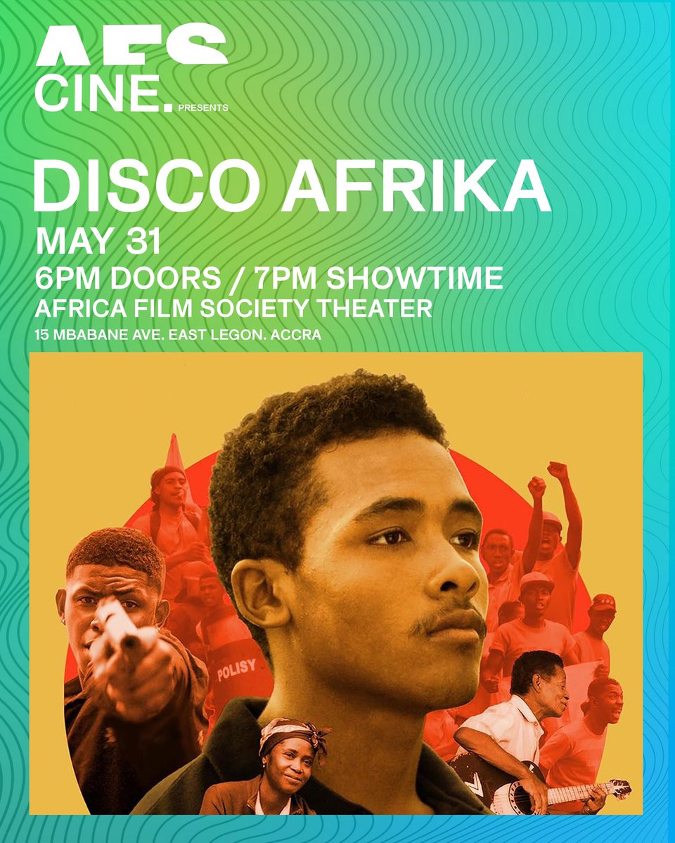 Africa Film Society (@africafilmsoc) on Twitter photo You can purchase tickets here if you haven’t yet - egotickets.com/events/disco-a…
Join us this Saturday at Africa Film Society Theater, 15 Mbabane Avenue, East
Legon.
Screening starts at 7pm.  Don’t miss it ✨✨ You can purchase tickets here if you haven’t yet - egotickets.com/events/disco-a…
Join us this Saturday at Africa Film Society Theater, 15 Mbabane Avenue, East
Legon.
Screening starts at 7pm.  Don’t miss it ✨✨