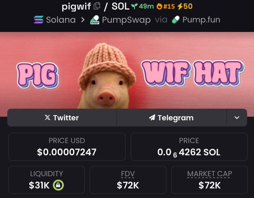 gridalpha0's tweet image. Got $pigwif on the radar! Shared it with my alpha group at $72k market cap and delivered the opportunity.

#CryptoSpot #AlphaSignal #MarketMove #AltcoinPlay #CryptoShill #TokenTrade