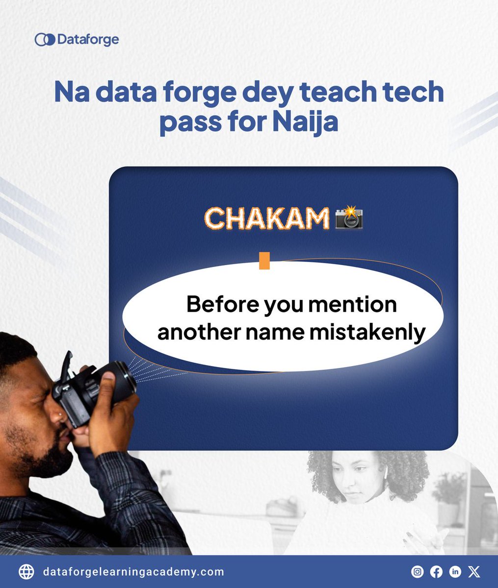 DataForge_LA's tweet image. Them: “Learning tech with DataForge is so easy.”
Chakam📸
Before you say na hear-say we dey stress you.

Them: “DataForge sabi train
🔗 Register now: tinyurl.com/mryt9d2d
#Chakam #DataForgeAfrica #TechForAfrica #SalaryWeek #NaijaTechies #OnlineLearning #LearnTech #CareerGrowth