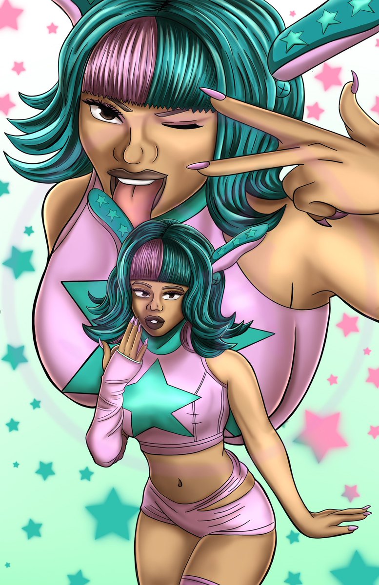 graysama_art's tweet photo. Just finished another Megan Piece for Dreamcon got a couple of prints if you see me don’t hesitate to walk up to me 🔥 can’t wait to have a blast this weekend https://t.co/WEXkwBUwPi