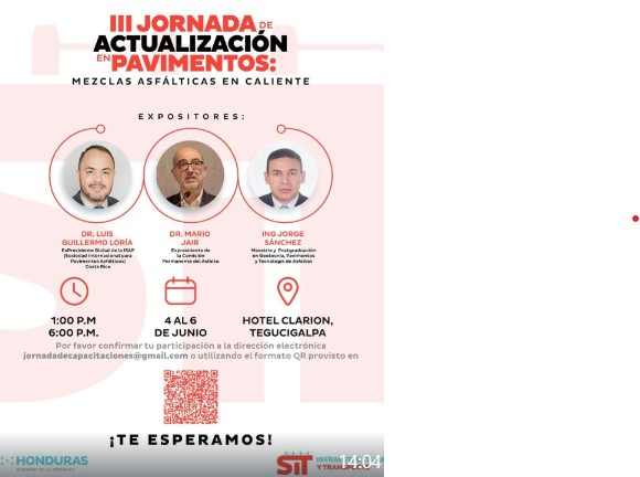 Mario Jair (@ingjairbit) on Twitter photo Gracias a la <a href="/SITHonduras/">Secretaría de Infraestructura y Transporte</a> por la invitación a participar en la III Jornada de Actualización en Pavimentos a realizarse en Tegucigalpa la semana próxima junto a prestigiosos colegas y amigos. Nos vemos pronto! <a href="/lgloria27/">Luis Guillermo Loría</a> <a href="/Perisandru/">#Carreterasyalgomas Andrea Peris</a> Gracias a la <a href="/SITHonduras/">Secretaría de Infraestructura y Transporte</a> por la invitación a participar en la III Jornada de Actualización en Pavimentos a realizarse en Tegucigalpa la semana próxima junto a prestigiosos colegas y amigos. Nos vemos pronto! <a href="/lgloria27/">Luis Guillermo Loría</a> <a href="/Perisandru/">#Carreterasyalgomas Andrea Peris</a>