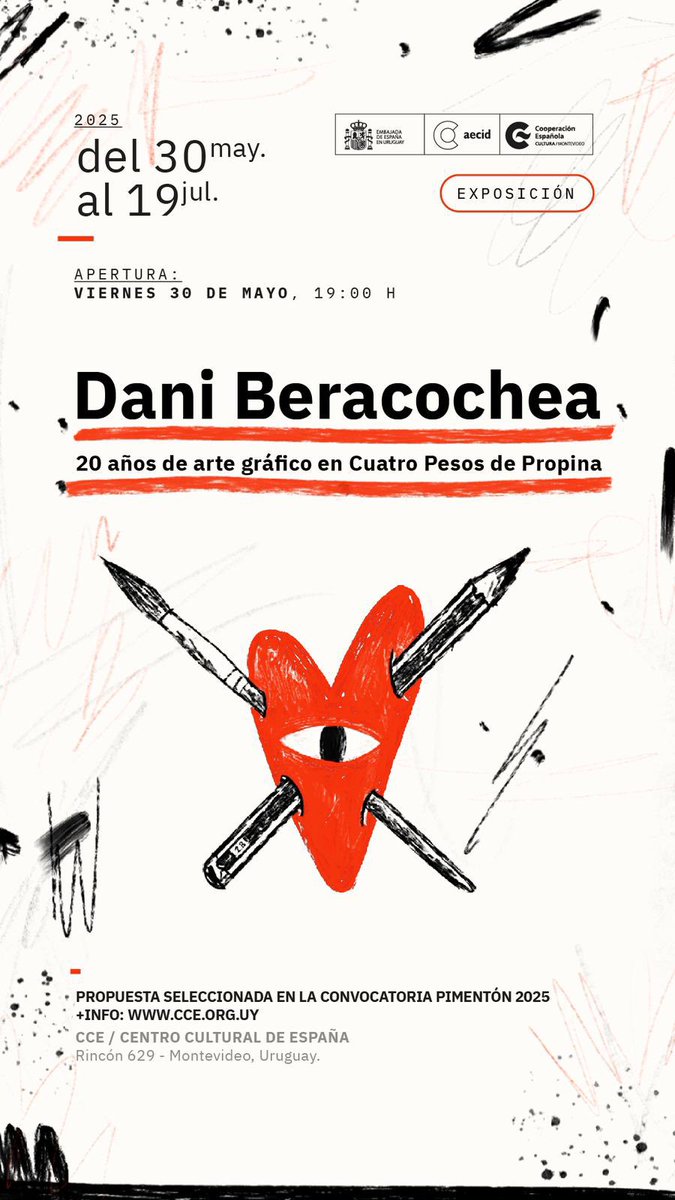 Este viernes se inaugura una exposición de Dani Beracochea que recorre sus más de 20 años de arte gráfico en Cuatro pesos. Vénganse a ver qué quedó tremenda! Entrada libre.