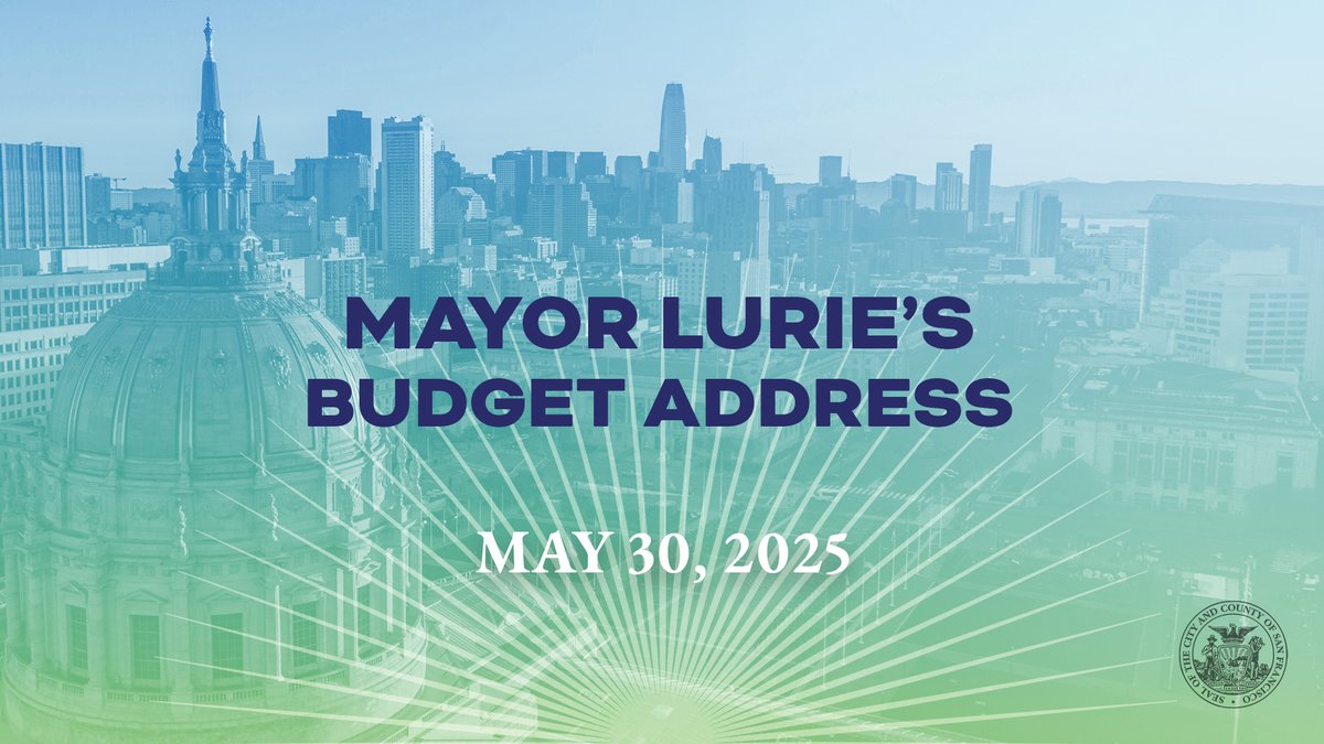 City of San Francisco (@sfgov) on Twitter photo <a href="/sfgov/">City of San Francisco</a> Mayor <a href="/DanielLurie/">Daniel Lurie 丹尼爾·羅偉</a> will unveil his city budget proposal this morning at 10:30 am. This marks an important step in our city’s recovery!
🔗 <a href="/SFGovTV/">SFGovTV</a> will livestream the address:
sfgovtv.org/BudgetAddress <a href="/sfgov/">City of San Francisco</a> Mayor <a href="/DanielLurie/">Daniel Lurie 丹尼爾·羅偉</a> will unveil his city budget proposal this morning at 10:30 am. This marks an important step in our city’s recovery!
🔗 <a href="/SFGovTV/">SFGovTV</a> will livestream the address:
sfgovtv.org/BudgetAddress