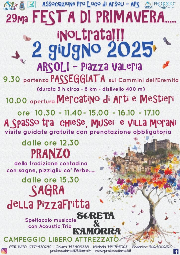 #ARSOLI - La Pro Loco organizza la Sagra della Pizza Fritta per il 2 giugno