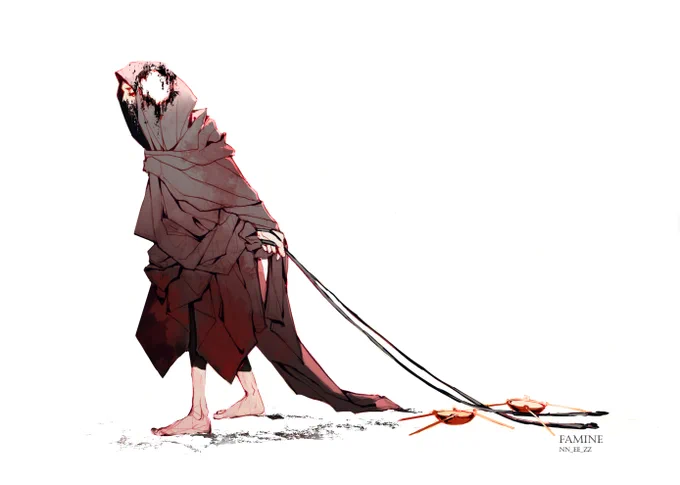 The resemblece to the Horseman of Famine was no coincidence