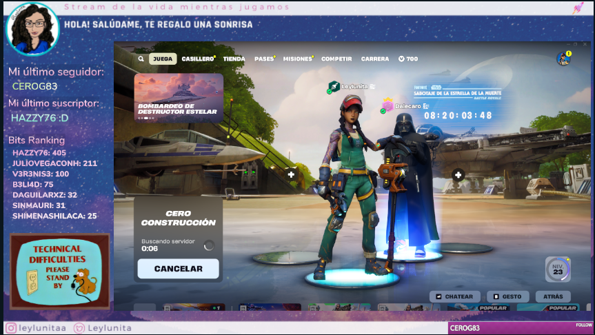 Sacando el estrés con <a href="/DaleCaro/">Caroline Maldonado</a> 

twitch.tv/dalecaro
twitch.tv/leylunita