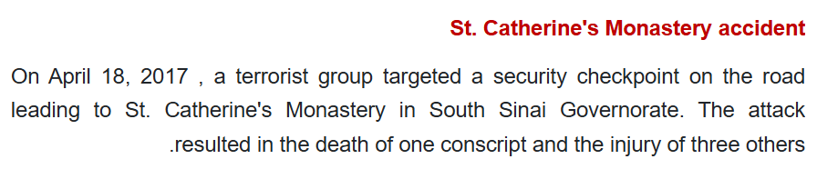 Andrew__Khalil's tweet photo. During the War of Attrition, Bishop Damianos refused to sell the area around the monastery to the Israelis, hid Egyptian soldiers inside and few years later presented documents confirming Taba is Egyptian. In 2017,  Muslim cop was shot dead defending the area against terror. https://t.co/e9D2q0eNYi
