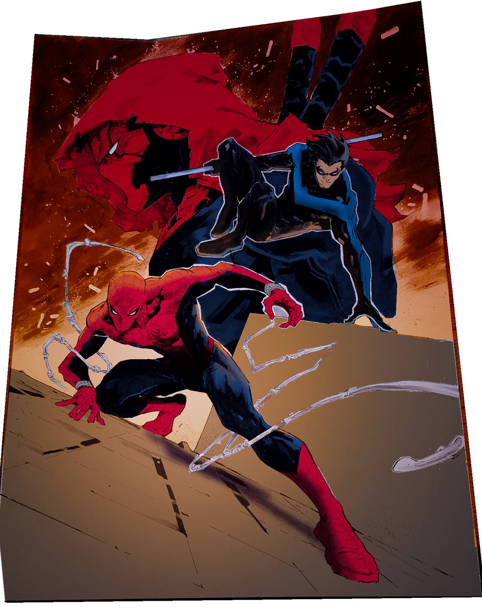 Can't believe this is what inspired me to colour again. I don't think I did my boy Nightwing Justice but loved making Spider-Man cherry red