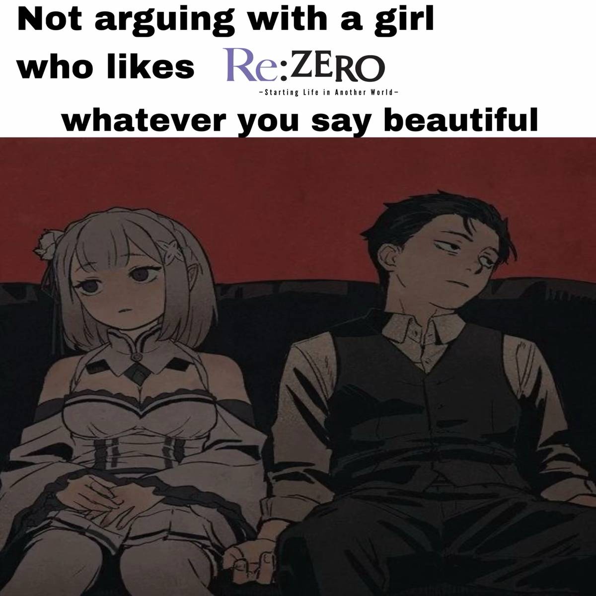 Koshobtw's tweet image. love yall, but you gotta like rezero 🫵