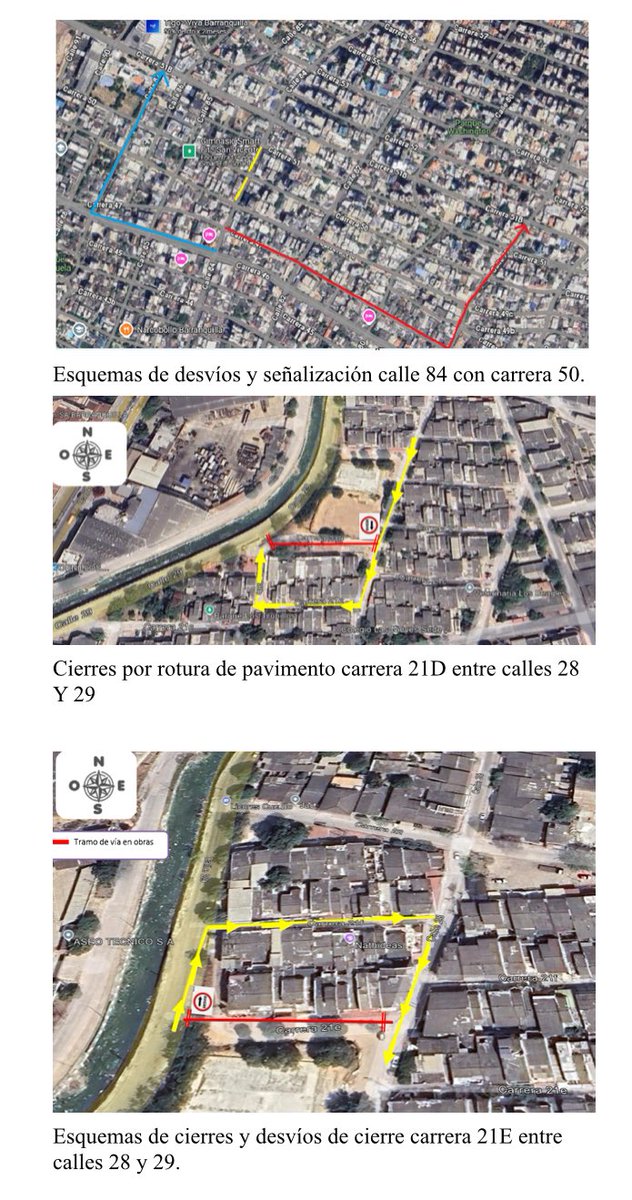 Cierre  total de la calle 84 con la carrera 50. -(Desde 30 y 31 de Mayo. De 7:00p.m. a7:00 a.m) 
Atentos por cierres viales <a href="/alcaldiabquilla/">Alcaldía de Barranquilla</a> <a href="/TransitoBaq/">Secretaría de Tránsito de Barranquilla</a> 
lachachara.org/cierre-total-d…