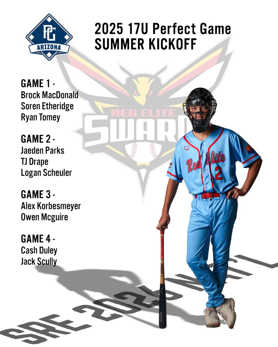 Swarm Red Elite (@swarmredelite) on Twitter photo 🟥 Swarm Red Elite 2026 Nat'l is coming in strong for the 17U PG Summer Kickoff. Here’s the rotation:
Game 1 - <a href="/Brock0813/">Brock MacDonald</a>, Soren Etheridge, @ryantomey2
Game 2 - <a href="/JaedenParks13/">Jaeden Parks</a>, TJ Drape, <a href="/LoganScheuler1/">Logan Scheuler</a>
Game 3 - <a href="/Alex_AK47_korbs/">Alex Korbesmeyer</a>, <a href="/OwenMcGuire_/">Owen McGuire</a>
Game 4 - @Cash_duley, <a href="/Jack_Scully5/">Jack Scully</a> 🟥 Swarm Red Elite 2026 Nat'l is coming in strong for the 17U PG Summer Kickoff. Here’s the rotation:
Game 1 - <a href="/Brock0813/">Brock MacDonald</a>, Soren Etheridge, @ryantomey2
Game 2 - <a href="/JaedenParks13/">Jaeden Parks</a>, TJ Drape, <a href="/LoganScheuler1/">Logan Scheuler</a>
Game 3 - <a href="/Alex_AK47_korbs/">Alex Korbesmeyer</a>, <a href="/OwenMcGuire_/">Owen McGuire</a>
Game 4 - @Cash_duley, <a href="/Jack_Scully5/">Jack Scully</a>