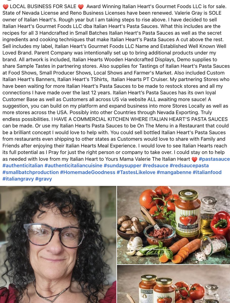 Favorite Reno Pasta Sauce Entrepreneur Facing Hardships Is Trying to to Sell Her Business, Our article here: ourtownreno.com/our-citizens-f…
