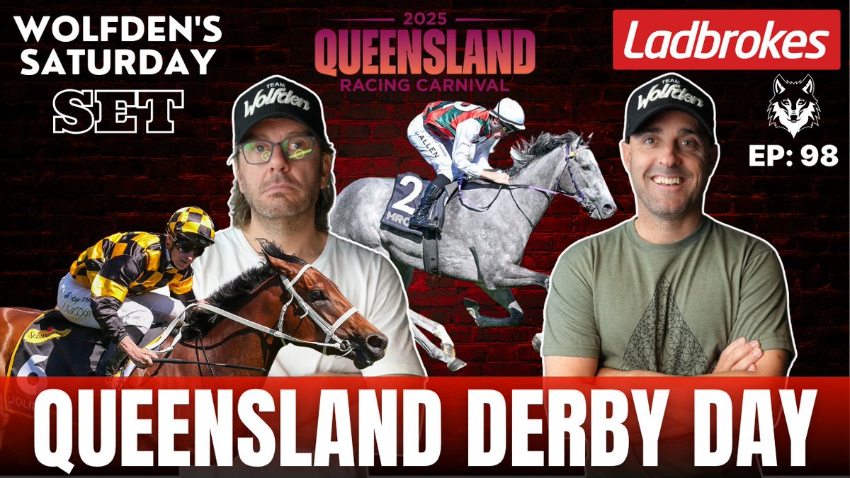The <a href="/WolfdenApp/">WOLFDEN 🐺</a> boys are back with their 'Saturday Set' ahead of a stacked Queensland Derby Day! Catch the full episode here 🔗 bit.ly/DerbyDaySaturd…