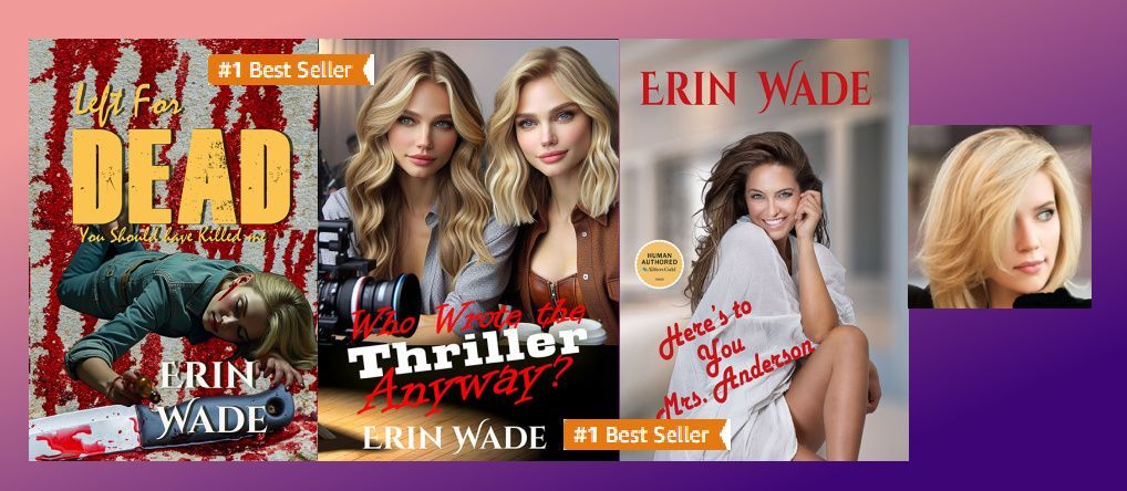 #IAN1 Author Promotion (@ian_authorpromo) on Twitter photo Erin Wade is the #author of 35 #1 Bestsellers
"Left for Dead: You should have killed me" #LGBT #action #adventure
"Who Wrote the Thriller Anyway?" #psychologicalthriller
"Here's to You Mrs. Anderson" #lesbian #suspense
independentauthornetwork.com/erin-wade.html
#amreading <a href="/ErinWadeAuthor/">Erin Wade - Author</a> Erin Wade is the #author of 35 #1 Bestsellers
"Left for Dead: You should have killed me" #LGBT #action #adventure
"Who Wrote the Thriller Anyway?" #psychologicalthriller
"Here's to You Mrs. Anderson" #lesbian #suspense
independentauthornetwork.com/erin-wade.html
#amreading <a href="/ErinWadeAuthor/">Erin Wade - Author</a>