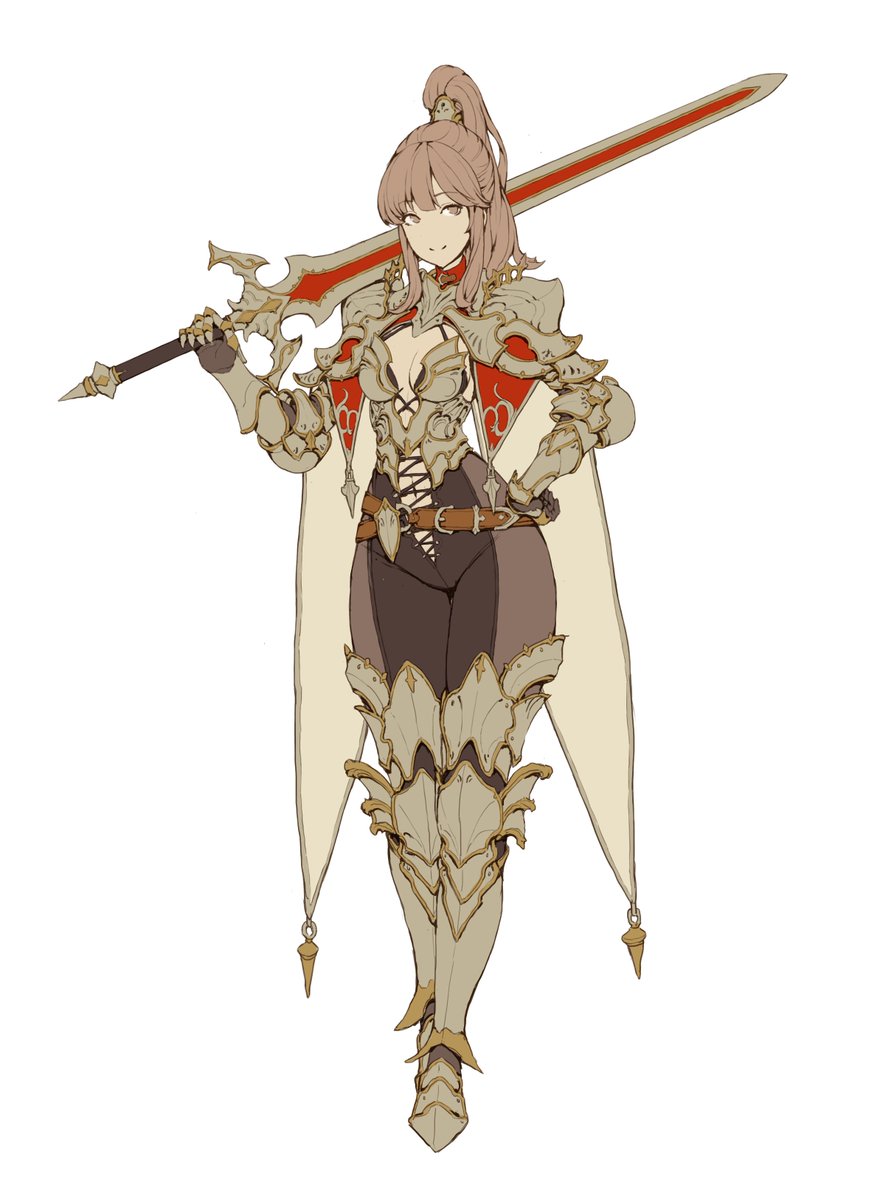 Lady Knight lineart: