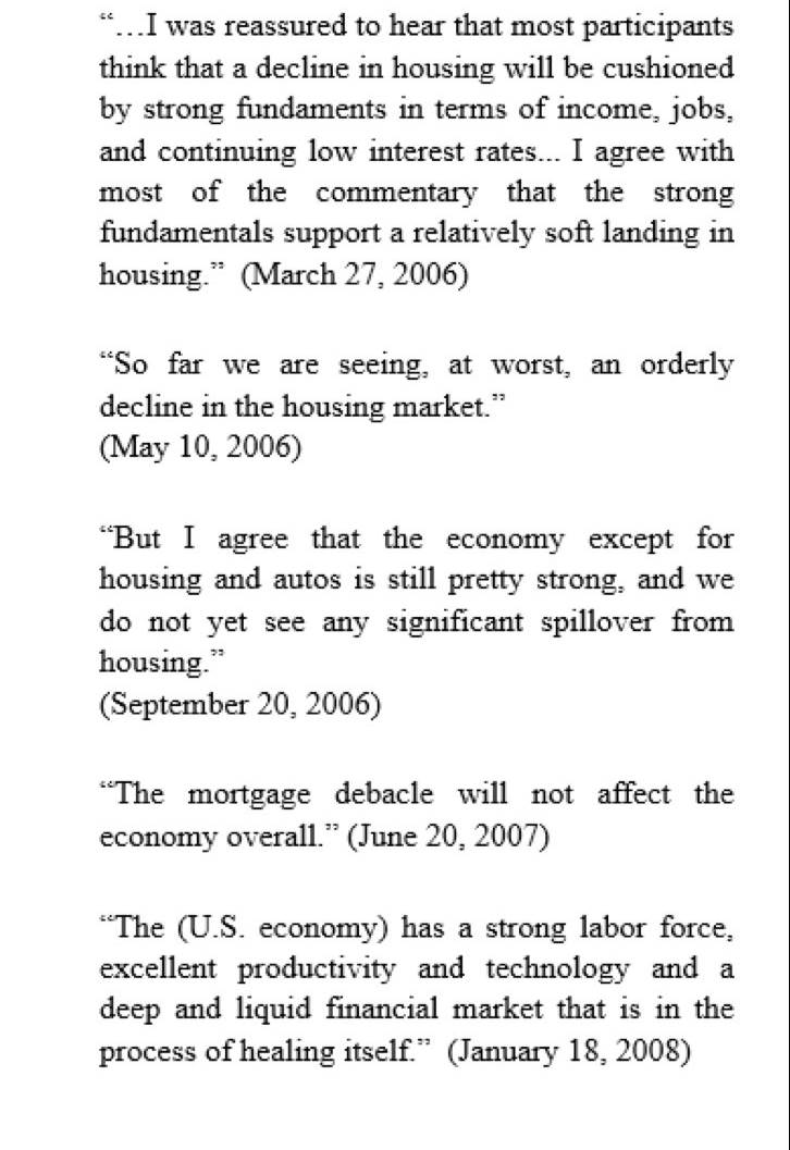 McClellanOsc's tweet photo. I keep an archive of these, which I go look at periodically just for fun. These are actual quotes from Ben Bernanke: https://t.co/a2dqMsKOV6