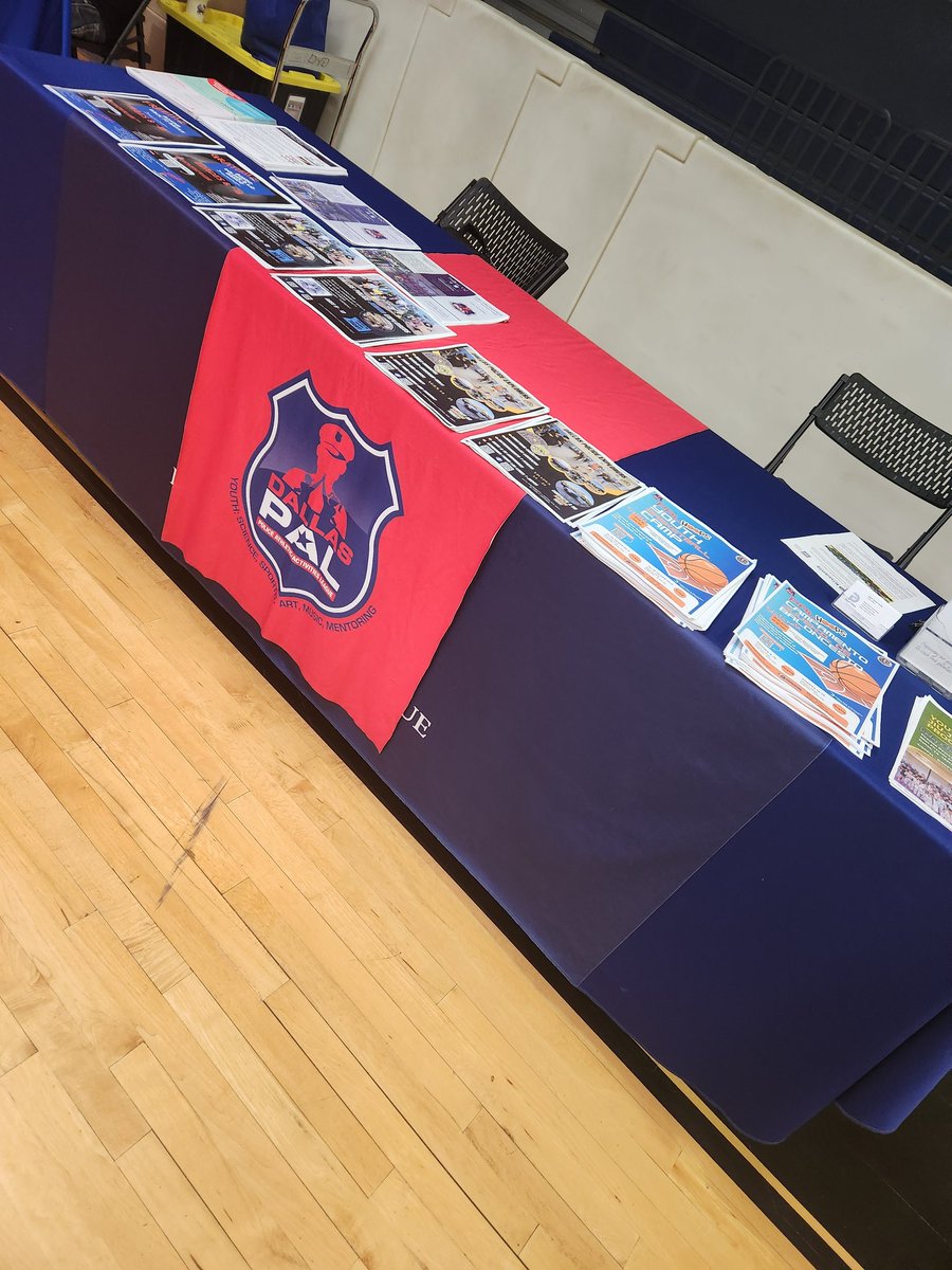 This evening, PAL Officer Flores is at Fireside Recreation Center for the Family Fun Resource Fair. PAL Officer Flores is talking to the community about all the current and new summer programming for students.