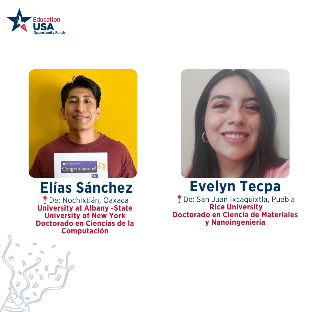 USEmbassyMEX's tweet image. Te presentamos una muestra del talento mexicano que brillará en 🇺🇸 este otoño. Ellos son las becarias y becarios que comenzarán su aventura académica en 🇺🇸.

¡No olvides seguir a @educationusamx si tú también quieres estudiar en 🇺🇸! 
#StudyWithUs #OpportunityFundsMX