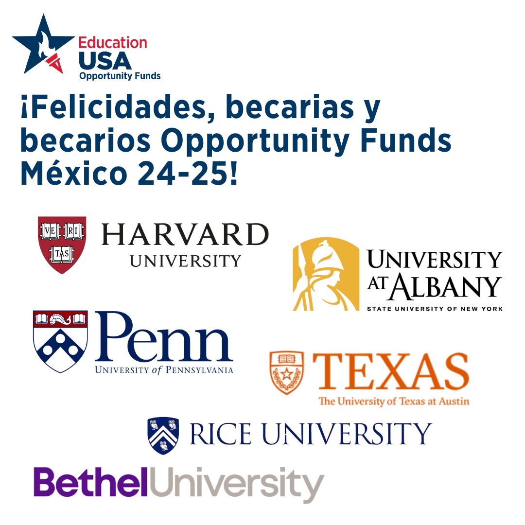 USEmbassyMEX's tweet image. Te presentamos una muestra del talento mexicano que brillará en 🇺🇸 este otoño. Ellos son las becarias y becarios que comenzarán su aventura académica en 🇺🇸.

¡No olvides seguir a @educationusamx si tú también quieres estudiar en 🇺🇸! 
#StudyWithUs #OpportunityFundsMX