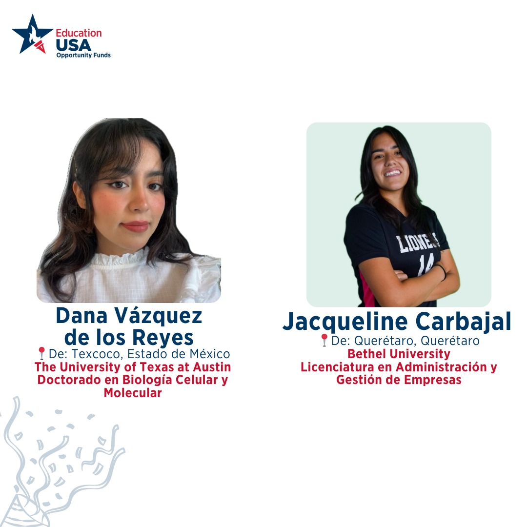 USEmbassyMEX's tweet image. Te presentamos una muestra del talento mexicano que brillará en 🇺🇸 este otoño. Ellos son las becarias y becarios que comenzarán su aventura académica en 🇺🇸.

¡No olvides seguir a @educationusamx si tú también quieres estudiar en 🇺🇸! 
#StudyWithUs #OpportunityFundsMX