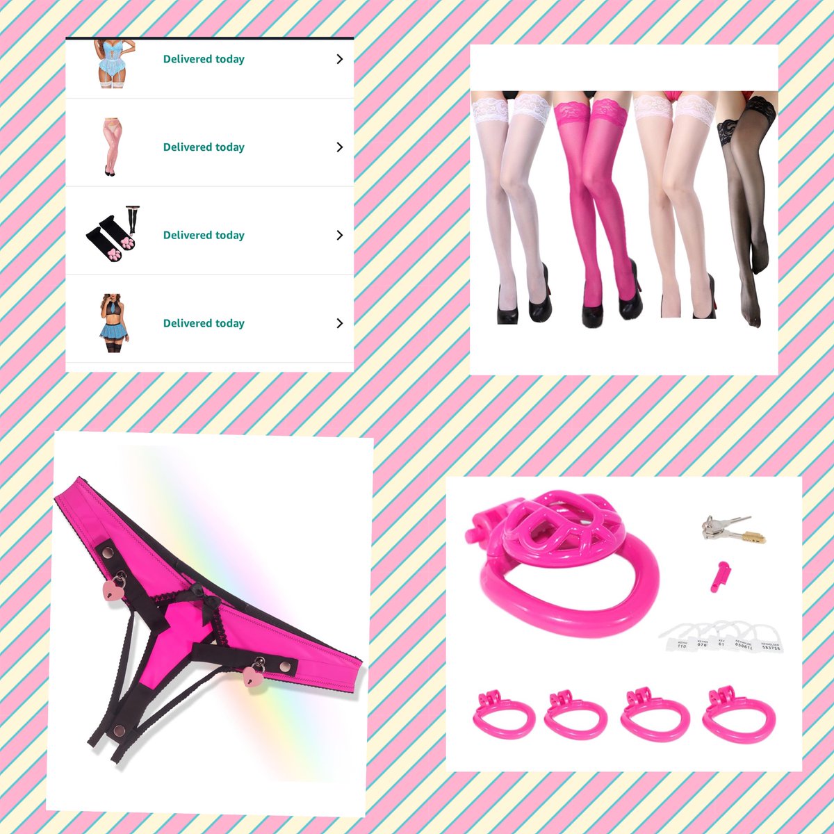 New outfits , new stockings , new locking panties and a smaller chastity.😈🥵 Stay tuned for new pics and videos ! Coming soon !🥵😏 #sissy #bimbo #slut #femboy #boytogirl #sissy4bbc #chastity #stockings