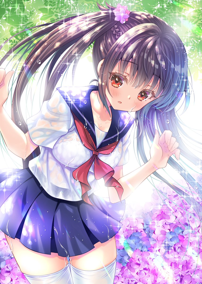 「雨、降ってきちゃったね」|うおぬまゆうのイラスト