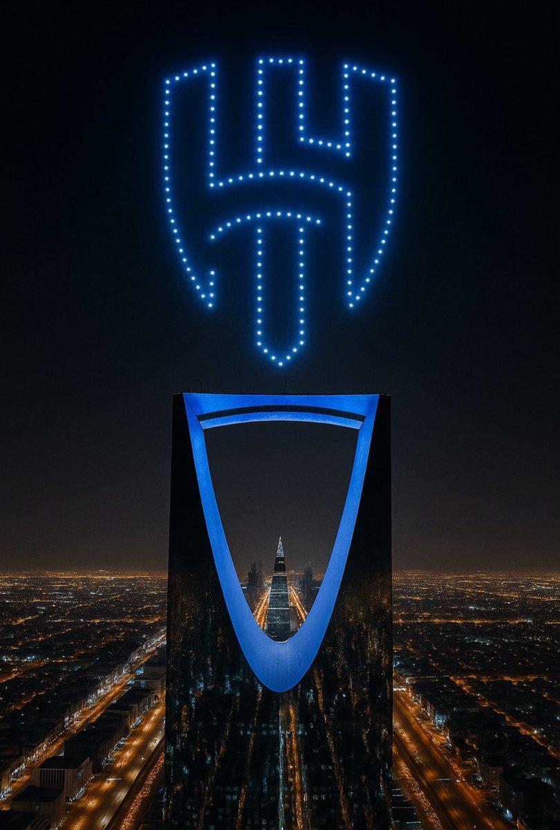 الرياض تتزين باللون الازرق الرياض دايماً زرقاء 💙