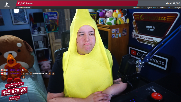 OGB π³οΈβπ (@ogbreacts) on Twitter photo LAST DAY RAISING MONEY FOR <a href="/StJudePLAYLIVE/">St. Jude PLAY LIVE</a>!
Banana time again because WHY NOT
Chitchats and more <a href="/CrowdControl/">Crowd Control 2.0</a> Cult of the Lamb! (Hopefully no tech issues tonight PLEASE)
Psst hey <a href="/Twitch/">Twitch</a> we're almost $400 away from our goal :)
twitch.tv/ogbreacts LAST DAY RAISING MONEY FOR <a href="/StJudePLAYLIVE/">St. Jude PLAY LIVE</a>!
Banana time again because WHY NOT
Chitchats and more <a href="/CrowdControl/">Crowd Control 2.0</a> Cult of the Lamb! (Hopefully no tech issues tonight PLEASE)
Psst hey <a href="/Twitch/">Twitch</a> we're almost $400 away from our goal :)
twitch.tv/ogbreacts