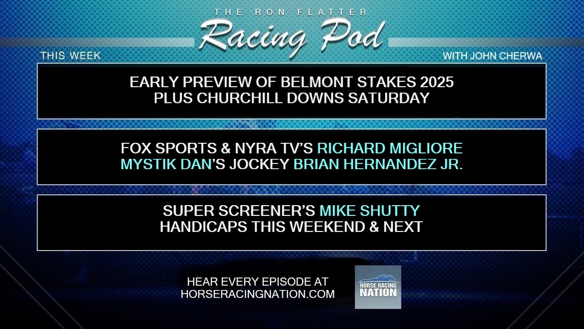 HR_Nation's tweet image. NEW EPISODE
Mystik Dan's return to @ChurchillDowns today and the @BelmontStakes next Saturday are discussed by @mig4450, @b_hernandezjr and Mike Shutty in addition to thoughts about the late Christophe Clément, all on the @ronflatter Racing Pod.
horseracingnation.com/news/Flatter_P…