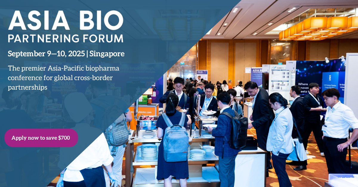 📢 Don't miss your chance to be part of Asia's premier biopharma networking event! #asiabio returns to Singapore (Sept 9–10). Early bird savings of $700 end May 30 - secure your spot today! &gt;&gt; spr.ly/6017N01CV