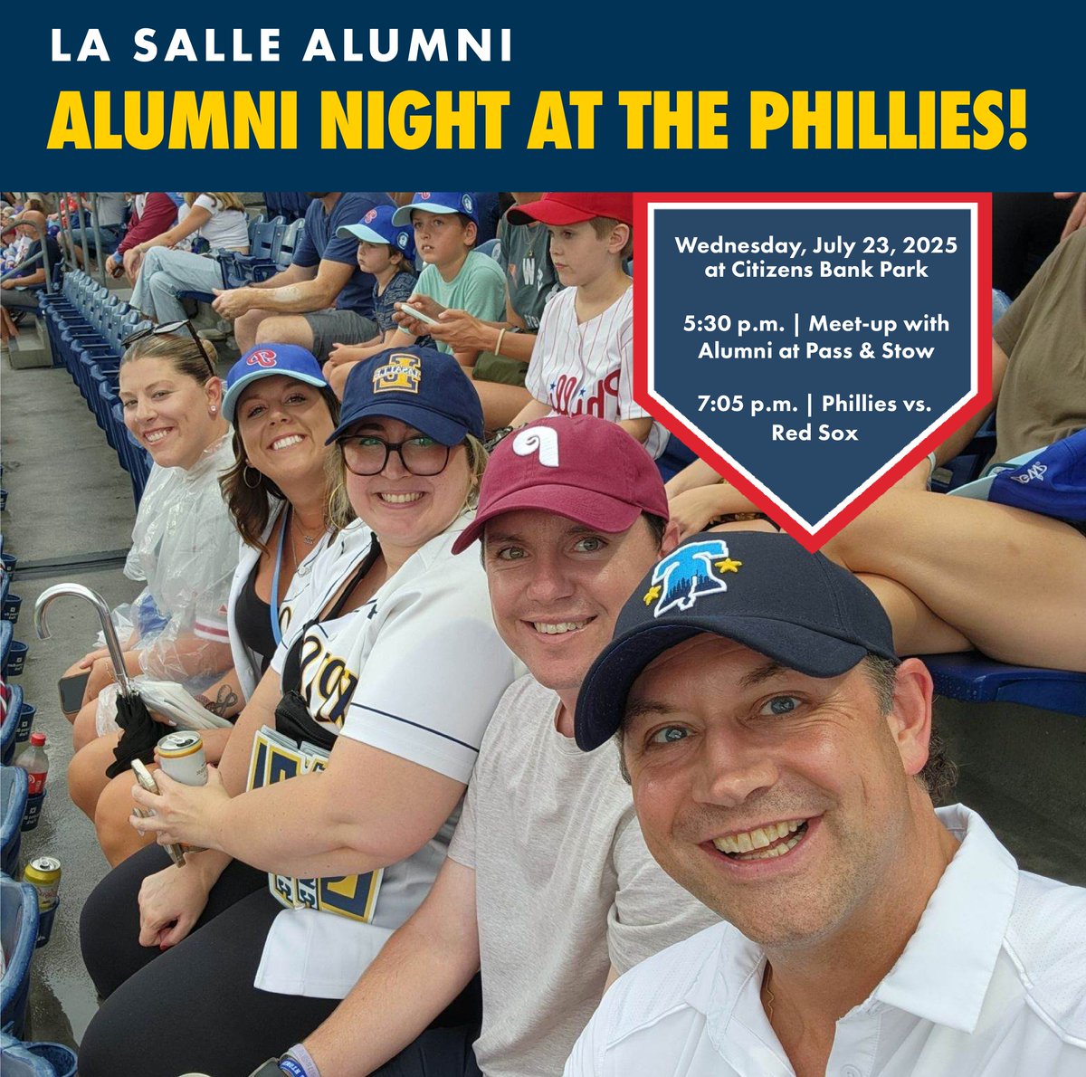 Batter up, La Salle alumni ⚾ 

Join fellow Explorers for Alumni Night at the Philadelphia <a href="/Phillies/">Philadelphia Phillies</a> game on July 23 versus the <a href="/RedSox/">Red Sox</a>!

Click the link in our bio for more details and to get your tickets! #BeKnownForMore #LaSalleAlumni 
hubs.la/Q03myQF50