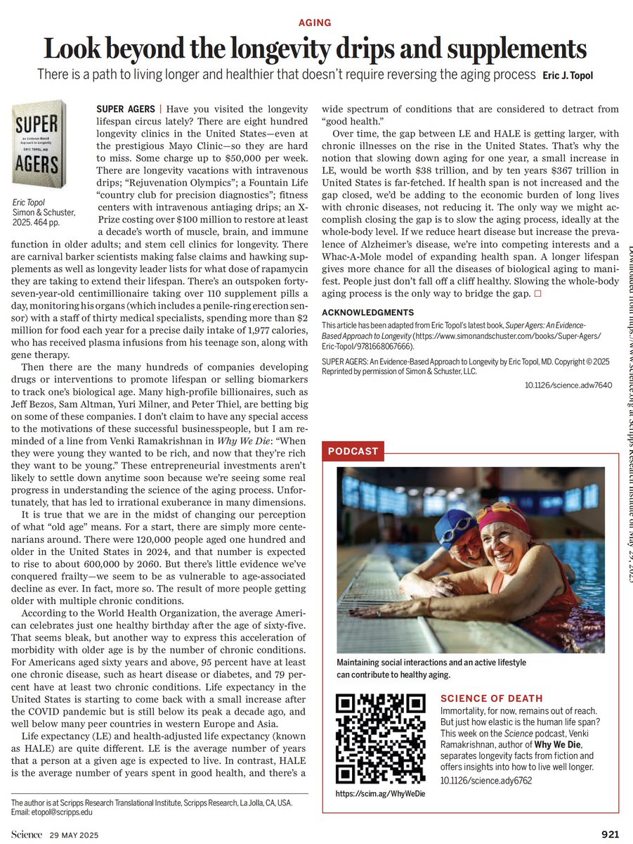 A Super Ager excerpt <a href="/ScienceMagazine/">Science Magazine</a> today
science.org/doi/epdf/10.11…