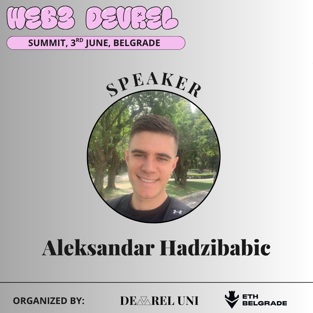 Web3 Devrel Summit (@web3_devrel) on Twitter photo 👋 Meet <a href="/AHadzibabic/">Aleksandar Hadžibabić 🦇🔊⚛️</a>!
He’s joining one of the most anticipated conversations at the Web3 DevRel Summit:
“Beyond the Hype: Sustaining Developer Communities After the Bull Run.”
🗓️ 3rd June, Belgrade ⬇️ 👋 Meet <a href="/AHadzibabic/">Aleksandar Hadžibabić 🦇🔊⚛️</a>!
He’s joining one of the most anticipated conversations at the Web3 DevRel Summit:
“Beyond the Hype: Sustaining Developer Communities After the Bull Run.”
🗓️ 3rd June, Belgrade ⬇️