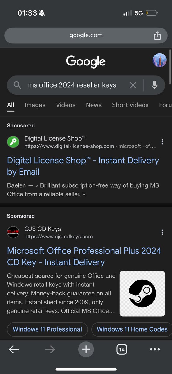 <a href="/Itsjoeco/">Joe Colangelo</a> So none of y’all out here know about reseller keys huh?
You could get Office 2024 perpetual license for one machine for less than 20$ on the “aftermarket” of software. Basically there are companies out there that are licensed by Microsoft who can generate keys. These keys are