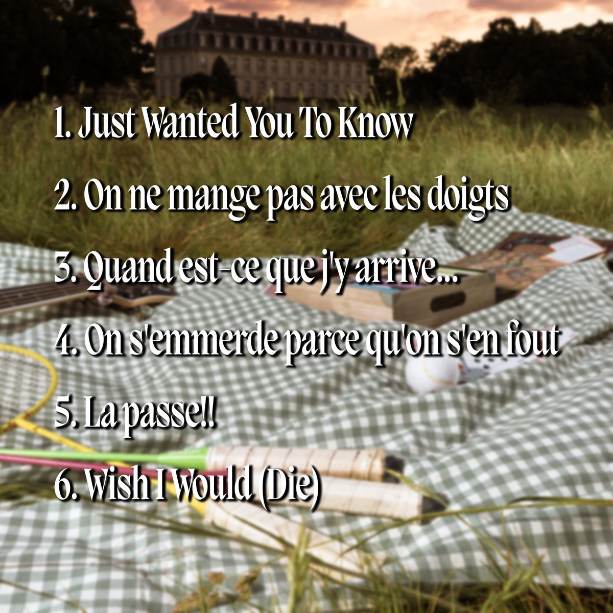 Voici la tracklist de Dans l'idée, mon nouvel EP ce VENDREDI 📀🤖💫
distrokid.com/hyperfollow/ib…

6 morceaux où j'y ai mis toutes mes émotions que ce soit frustration, euphorie, ennui et toutes les fois où j'ai juste voulu arrêter. Mais promis parfois on s'amuse 💛