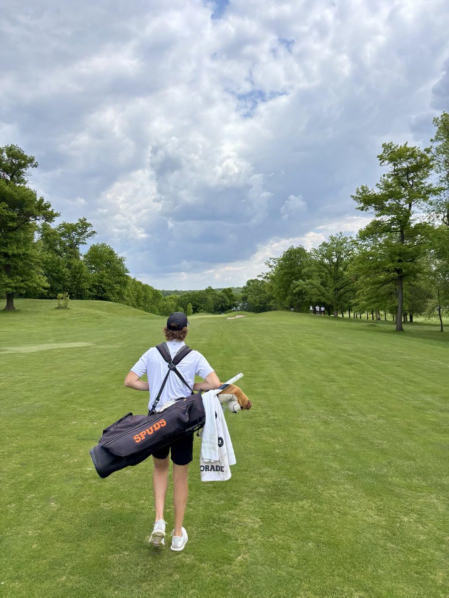 The farewell walks up 18 today for Sr. Charlie Stenehjem (left) and Avery Kutter (right). Onward!