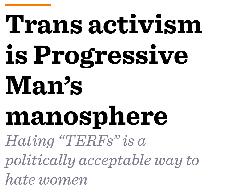 El activismo trans es la manosfera de los hombres progresistas.
Odiar a las terfs es una forma políticamente aceptable de misoginia.
Gran artículo de Victoria Smith <a href="/glosswitch/">Victoria Smith</a> thecritic.co.uk/trans-activism…