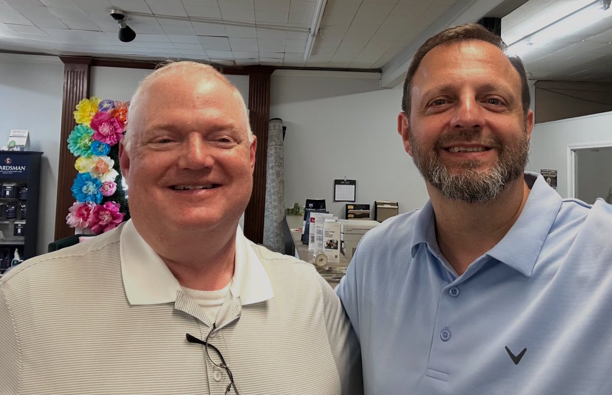 Always a good time when the “voice of the Marshals” stops by the store to visit. Jeff is great on and off the microphone … and a longtime close friend.