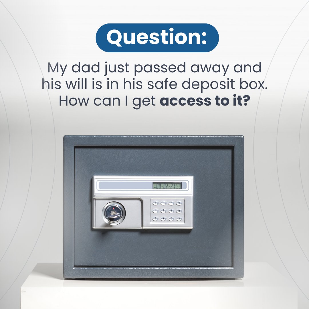 AttorneyMiskell's tweet image. So your dad’s will is in a bank’s safe deposit box… now what? 😬

If you don’t have access, you may need to go to court—plus fees and delays.

Know where the will is and who can get to it.

#Wills #EstatePlanning #StayPrepared #LetsTalkEstatePlanning