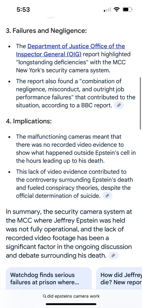 waterstheanswer's tweet photo. @FBIDDBongino Hey Dan,
I thought the cameras didn’t work in Epsteins cell or the corridor of where his cell was located? You saw the tape huh? Sure, sure you did Dan. Somebody’s lying. https://t.co/NuefHAFDwz