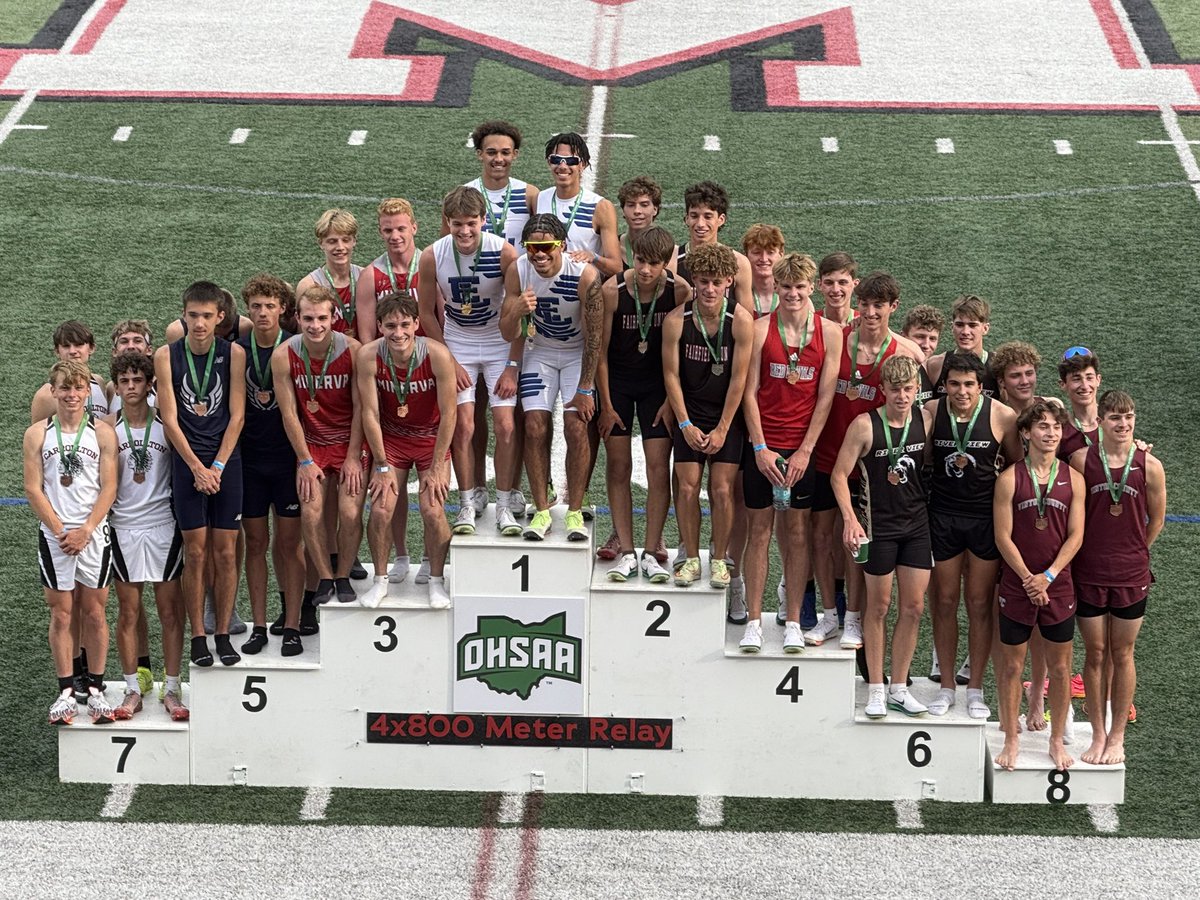 CWTrack's tweet image. In three weeks we went from not breaking 9, to district runner up 842 to on the podium at regionals in 820! Sr Ricky 156.2, So Landyn 201.3 (2nd ever 800), Fr Andy 210 Jr Brayden 209. What a race!!
