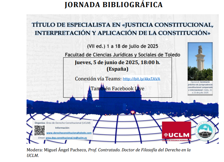 Ya estamos a punto de empezar con nuestra Especialidad en Justicia Constitucional y como cada año traemos la Jornada Bibliográfica.  

Puedes conocer las novedades editoriales en Justicia Constitucional, Interpretación y Aplicación de la Constitución.

bit.ly/4kxTAVA