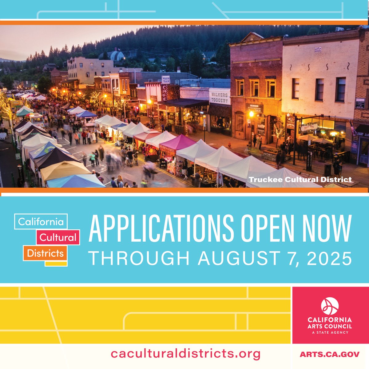 The California Cultural Districts grant program is NOW OPEN TO NEW APPLICANTS! We're looking to designate up to 10 new districts for continued celebration of our state's vibrant, inclusive, creative communities! Details here: arts.ca.gov/press-release/… #cultureCA #ArtsCA
