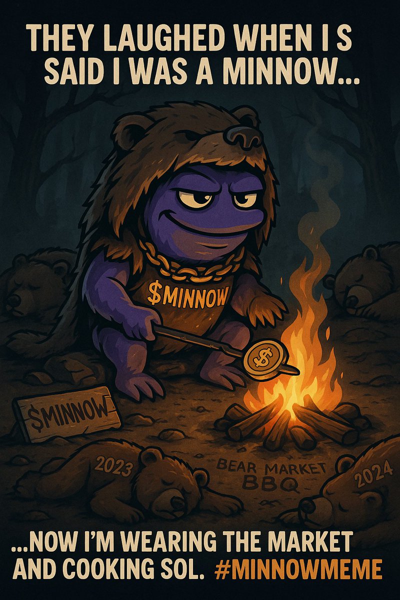 blizzstor's tweet photo. They called him “just a meme.”
Now he’s wearing bear skins and roasting SOL.
Survive the market. Dominate the cycle.
$MINNOW is no joke.
@minnowcoin
#MINNOWMEME
#MinnowCoin #MINNOW #Solana #CryptoMemes #MemeCoin
#RugpullHunter #DeFiJustice #CryptoHero #FishArmy https://t.co/MmJuhmna9B
