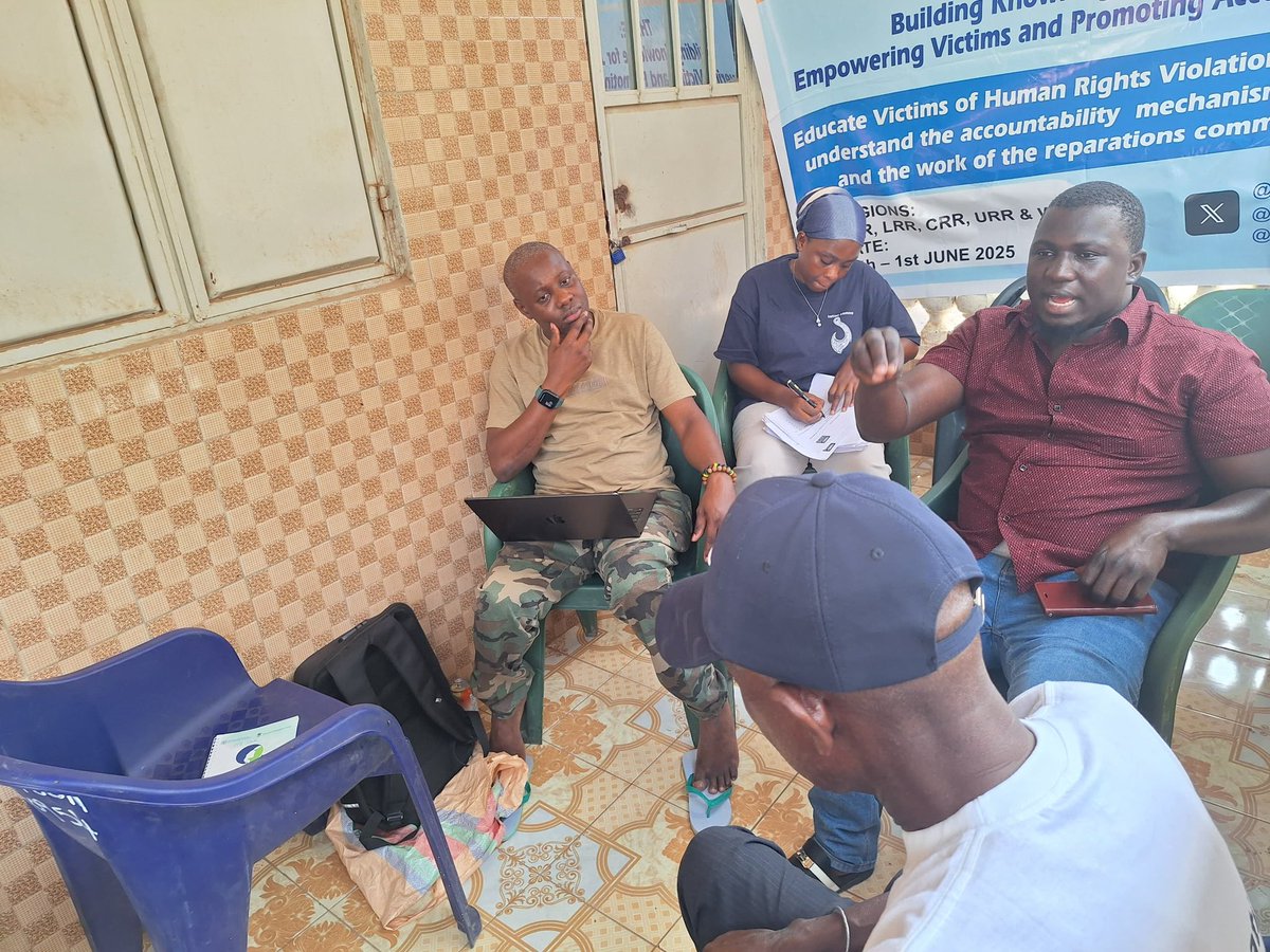 YelefInitiative's tweet photo. As our team led by @MB_Sowe continues to build capacity with victims on the Special Accountability Mechanism process and the work of the Victims Reparations Commission, we are currently in #BrikamaBa.

Here are some powerful reflections from the victims:

‘Reparations are meant for victims but victims are dying. What is the purpose of reparations if they don’t reach us in time?”

‘It’s painful to see foreign countries leading the push for justice in The Gambia, while our own government remains slow and unresponsive.”

‘The sale of Jammeh’s assets adds to our pain. Those funds should have been used to compensate the victims.”

“The information you shared with us today has been truly enlightening and valuable.”

@UNDP_TheGambia @UNHumanRights @ONU_Droits_BRAO @UNPeacebuilding