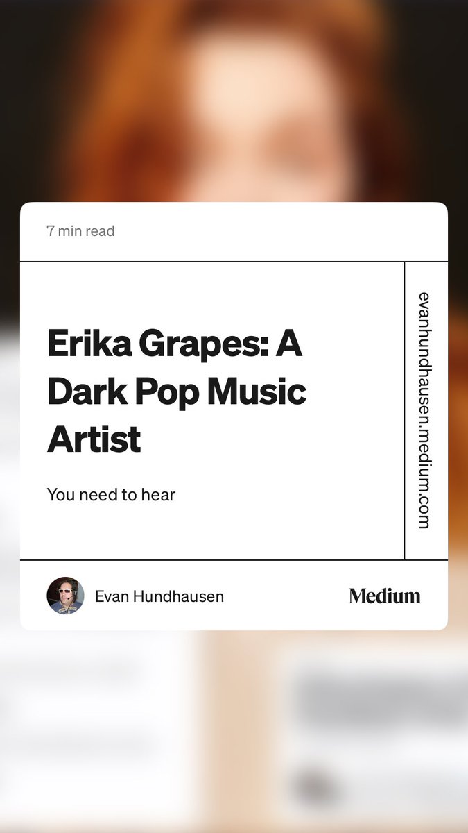 “Erika Grapes: A Dark Pop Music Artist” by Evan Hundhausen#erikagrapes@erikagrapes #musicinterviews medium.com/goshdarnblog/e…