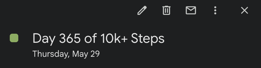 officially hit 365 days of 10k+ steps ✅

these duck legs are a little less fatty