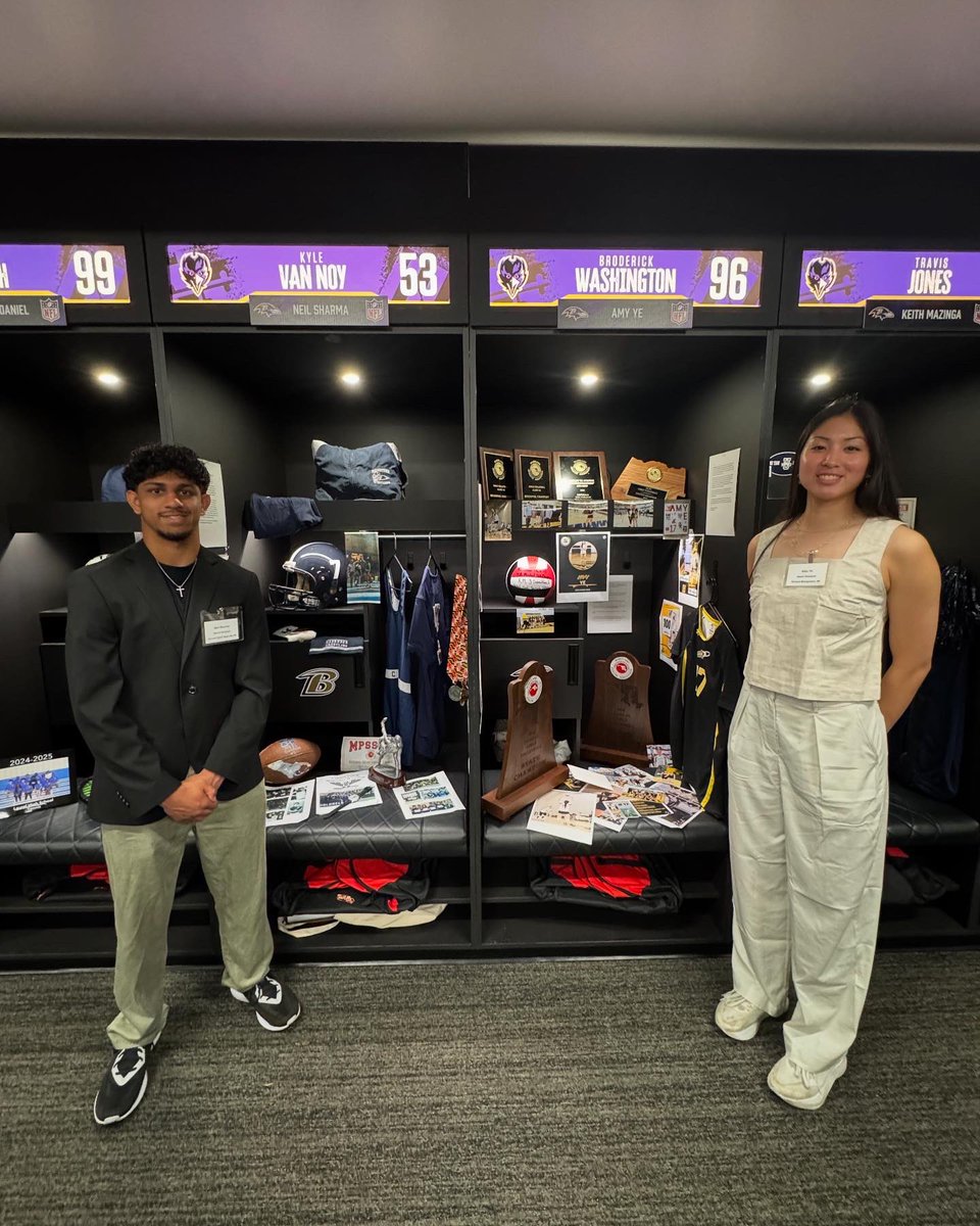 mcpsAD's tweet image. Congratulations to our @MCPS state Minds in Motion Scholarship winners! Amy Ye from @RocketsSportsRM &amp;amp; Neil Sharma from @MagruderAD! We are #MoCoProud! Thank you @Ravens for hosting us! #WeRAISE @MCPSAthletics